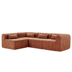 Canapé d'angle modulable MAYEERTY 145,5 pouces, revêtement en polyester beige, canapé 4 places en éponge compressée pour salon
