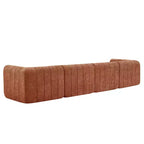 Canapé d'angle modulable MAYEERTY 145,5 pouces, revêtement en polyester beige, canapé 4 places en éponge compressée pour salon