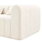 Canapé d'angle modulable MAYEERTY 145,5 pouces, revêtement en polyester beige, canapé 4 places en éponge compressée pour salon