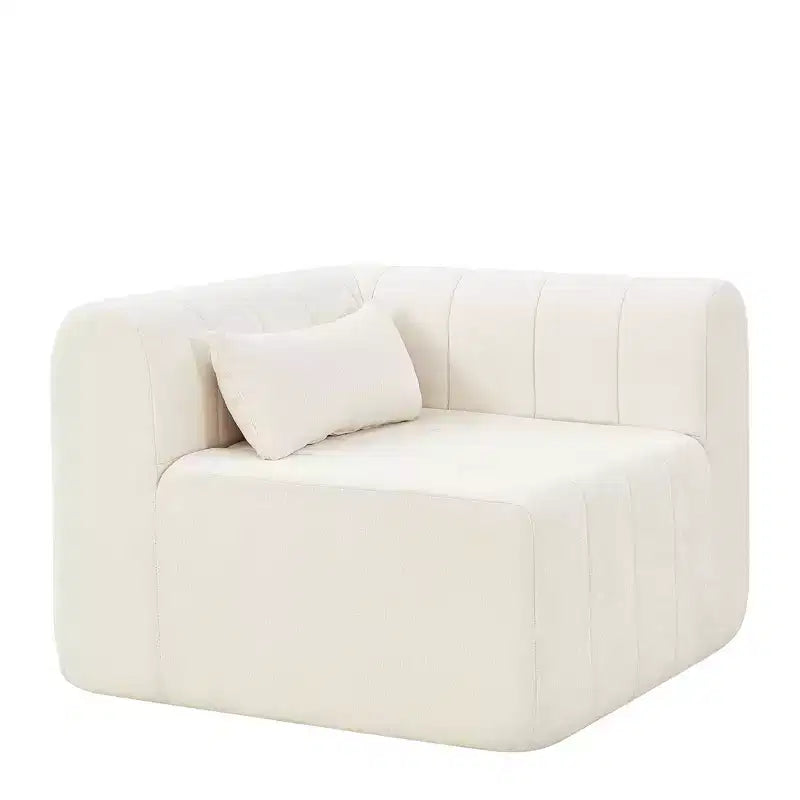 Canapé d'angle modulable MAYEERTY 145,5 pouces, revêtement en polyester beige, canapé 4 places en éponge compressée pour salon