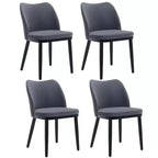 Ensemble de 4 chaises de salle à manger avec coussins moelleux et pieds en bois robustes. Idéal pour salles à manger, cuisines, salons -gris foncé