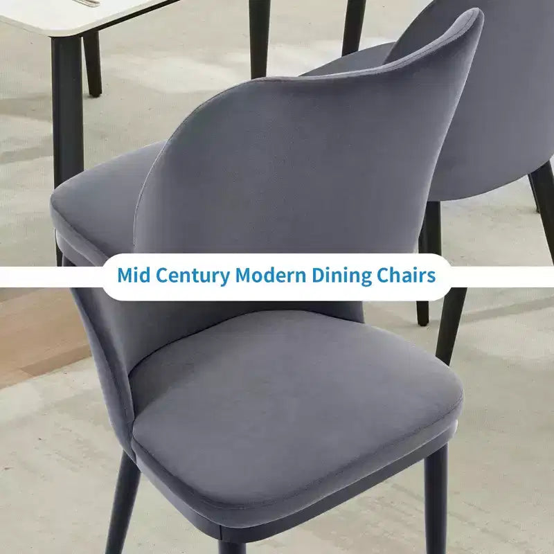 Ensemble de 4 chaises de salle à manger avec coussins moelleux et pieds en bois robustes. Idéal pour salles à manger, cuisines, salons -gris foncé