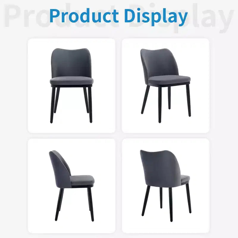 Ensemble de 4 chaises de salle à manger avec coussins moelleux et pieds en bois robustes. Idéal pour salles à manger, cuisines, salons -gris foncé