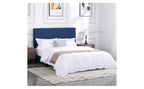 Okak Lit plateforme queen size élégant avec tête de lit capitonnée et support à lattes, lit en bois classique pour chambre principale