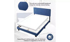 Okak Lit plateforme queen size élégant avec tête de lit capitonnée et support à lattes, lit en bois classique pour chambre principale