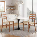 TUYOHW 2 Chaises de salle à manger avec assise en corde tressée, Chaises de cuisine à structure métallique avec dossier ouvert, Chaises de salle à manger respirantes pour salon