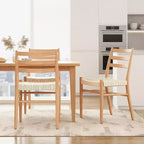 TUYOHW 2 Chaises de salle à manger avec assise en corde tressée, Chaises de cuisine à structure métallique avec dossier ouvert, Chaises de salle à manger respirantes pour salon
