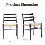 TUYOHW 2 Chaises de salle à manger avec assise en corde tressée, Chaises de cuisine à structure métallique avec dossier ouvert, Chaises de salle à manger respirantes pour salon