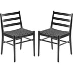 TUYOHW 2 Chaises de salle à manger avec assise en corde tressée, Chaises de cuisine à structure métallique avec dossier ouvert, Chaises de salle à manger respirantes pour salon