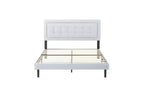 Cadre de lit plateforme Queen Size moderne Okak avec tête de lit capitonnée en velours/lin et support à lattes, lit en bois classique pour chambre principale