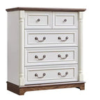 Commode de chambre, commode de style rustique à 5 tiroirs, armoire de chevet rustique en bois de grande capacité pour le bureau à domicile, le salon, la chambre à coucher