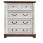 Commode de chambre, commode de style rustique à 5 tiroirs, armoire de chevet rustique en bois de grande capacité pour le bureau à domicile, le salon, la chambre à coucher