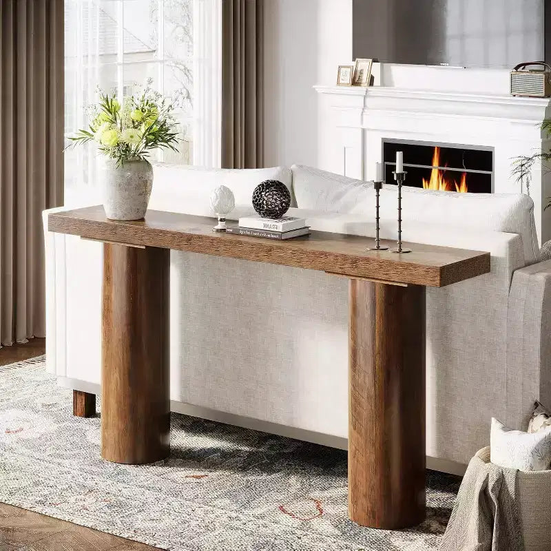 Table console Lantine 63 pour entrée de ferme, table de canapé étroite et longue pour salon, couloir, entrée, vestibule