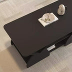 Table basse rectangulaire, Rectangulaire arrondie, Étagères ouvertes, Montage facile, Cadre robuste, Design géométrique moderne pour salons et salles de réception