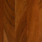 Table d'appoint semi-fermée Storied Home en marbre rond et bois de manguier avec finition naturelle