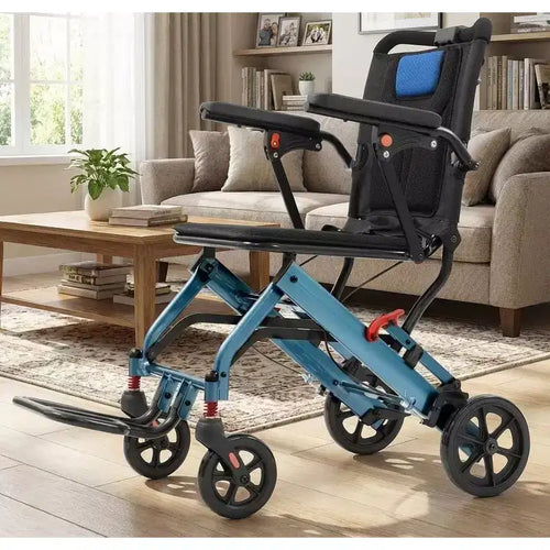 1 FAUTEUIL ROULANT antichoc à cadre large, léger et durable, en aluminium aéronautique + PVC, frein à deux niveaux