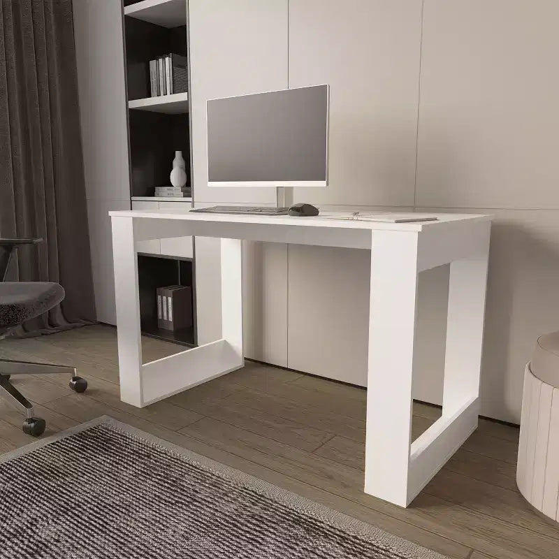 TUYOHW 47.2 Bureau d'ordinateur, bureau d'étude moderne avec plateau en mélamine résistant aux rayures, bureau de travail pour le bureau à domicile, l'étude, les petits espaces