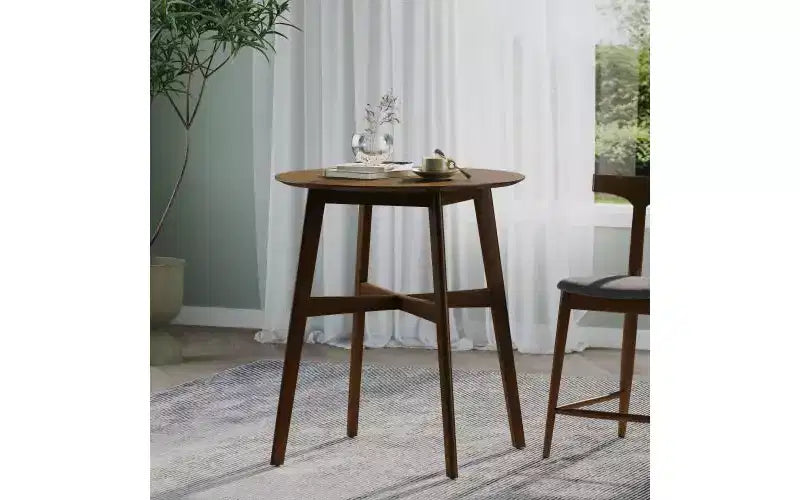 TUYOHW Tables de salle à manger rondes de 40 pour 2-4 personnes, table de cuisine hauteur comptoir avec cadre en bois, table basse compacte pour appartement, capacité de 300 lbs