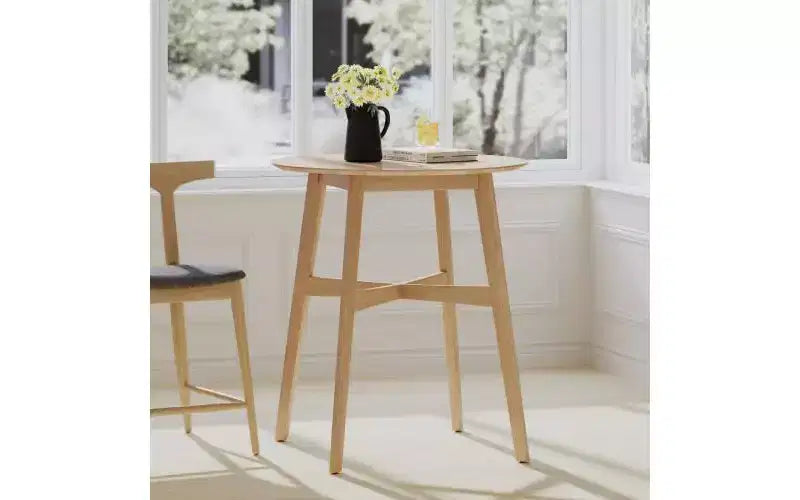 TUYOHW Tables de salle à manger rondes de 40 pour 2-4 personnes, table de cuisine hauteur comptoir avec cadre en bois, table basse compacte pour appartement, capacité de 300 lbs