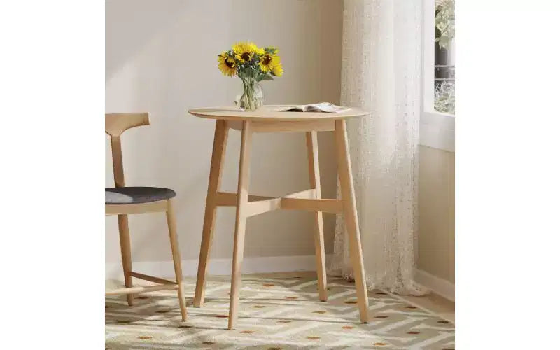 TUYOHW Tables de salle à manger rondes de 40 pour 2-4 personnes, table de cuisine hauteur comptoir avec cadre en bois, table basse compacte pour appartement, capacité de 300 lbs