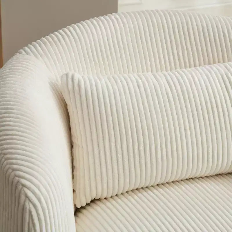 TUYOHW Fauteuil d'appoint pivotant moderne avec oreiller, fauteuil club rembourré en velours côtelé avec accoudoir, fauteuils douillets pour salon, chambre à coucher