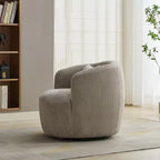 TUYOHW Fauteuil d'appoint pivotant moderne avec oreiller, fauteuil club rembourré en velours côtelé avec accoudoir, fauteuils douillets pour salon, chambre à coucher