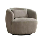 TUYOHW Fauteuil d'appoint pivotant moderne avec oreiller, fauteuil club rembourré en velours côtelé avec accoudoir, fauteuils douillets pour salon, chambre à coucher