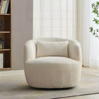 TUYOHW Fauteuil d'appoint pivotant moderne avec oreiller, fauteuil club rembourré en velours côtelé avec accoudoir, fauteuils douillets pour salon, chambre à coucher