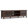 Stratford 72 inch Wide Solid Wood Transitional Low TV Stand For TVs up to 80 inches