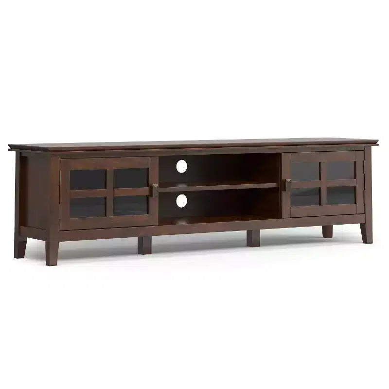 Stratford 72 inch Wide Solid Wood Transitional Low TV Stand For TVs up to 80 inches