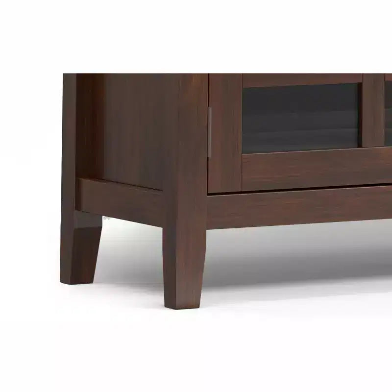 Meuble TV bas de transition Stratford de 72 pouces de large en bois massif pour téléviseurs jusqu'à 80 pouces