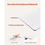 Table de lit, bureau d'ordinateur portable réglable en hauteur avec plateau inclinable, roulettes cachées et porte-gobelet, bureau de lit portable pour bureau à domicile ou étude