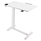 Table de lit, bureau d'ordinateur portable réglable en hauteur avec plateau inclinable, roulettes cachées et porte-gobelet, bureau de lit portable pour bureau à domicile ou étude