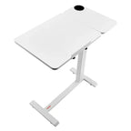 Table de lit, bureau d'ordinateur portable réglable en hauteur avec plateau inclinable, roulettes cachées et porte-gobelet, bureau de lit portable pour bureau à domicile ou étude