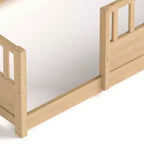 Lit de plancher GDFStudio Cissie moderne en pin avec rangement latéral et garde-corps