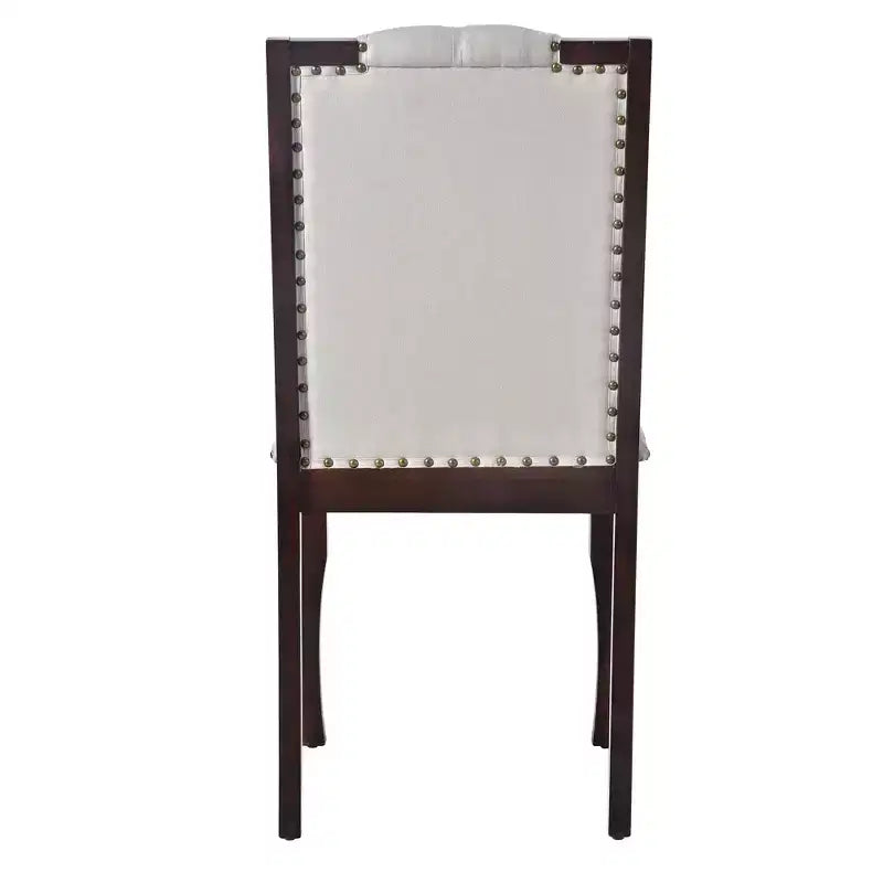 Lot de 4 chaises de salle à manger à dossier haut avec capitonnage et pieds en bois expresso