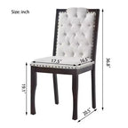 Lot de 4 chaises de salle à manger à dossier haut avec capitonnage et pieds en bois expresso