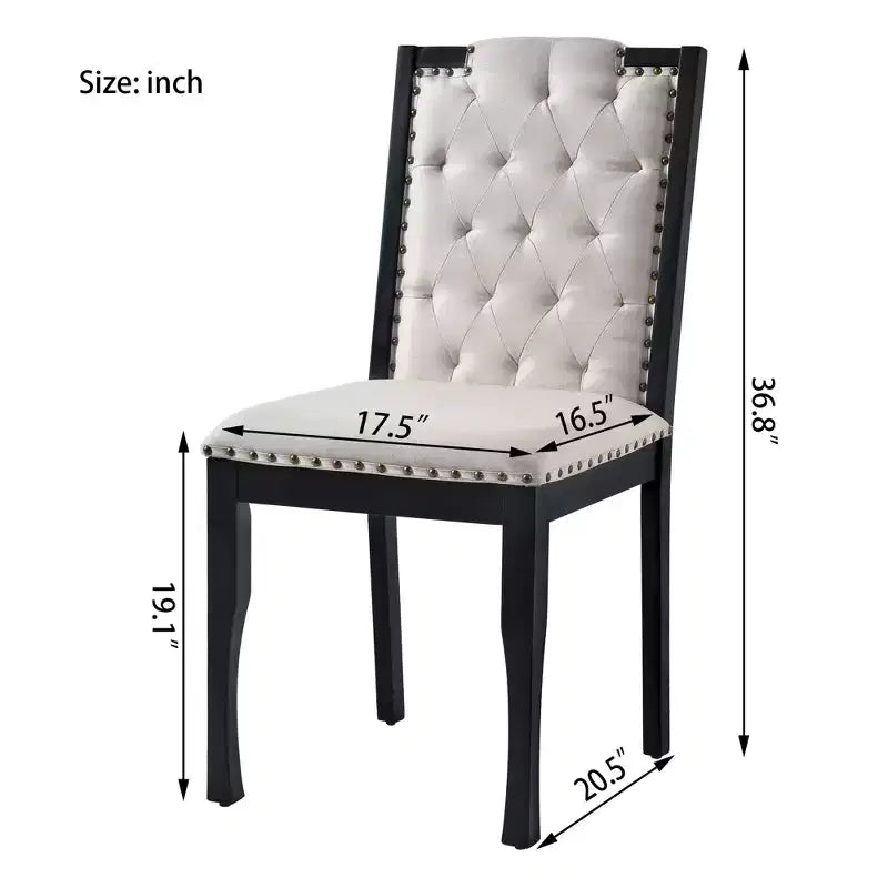 Lot de 4 chaises de salle à manger à dossier haut avec capitonnage et pieds en bois expresso