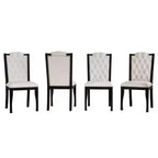 Lot de 4 chaises de salle à manger à dossier haut avec capitonnage et pieds en bois expresso