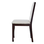 Lot de 4 chaises de salle à manger à dossier haut avec capitonnage et pieds en bois expresso
