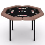 48 8-Player Foldable Poker Table  Octagon Casino Game Table with Padded Rails & Stainless Steel Cup Holders for Family Game Nights