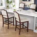 Lot de 2 tabourets de bar à hauteur de comptoir au design rustique avec support ergonomique