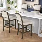 Lot de 2 tabourets de bar à hauteur de comptoir au design rustique avec support ergonomique