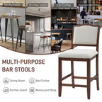 Lot de 2 tabourets de bar à hauteur de comptoir au design rustique avec support ergonomique