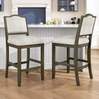 Set of 2 Counter Height Bar Stools with Rustic Design and Ergonomic Support