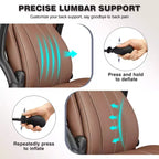 Chaise de bureau ergonomique KERDOM, fauteuil de bureau pour ordinateur, fauteuil de direction en cuir à dossier haut avec soutien lombaire réglable et accoudoirs relevables, basculante