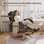 COZONY Fauteuil à bascule moderne aux couleurs Morandi, avec poche latérale, chaise planeur rembourrée en lin, fauteuil à bascule d'appoint de 136 kg pour salon et chambre de bébé