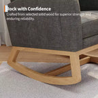 COZONY Fauteuil à bascule moderne aux couleurs Morandi, avec poche latérale, chaise planeur rembourrée en lin, fauteuil à bascule d'appoint de 136 kg pour salon et chambre de bébé