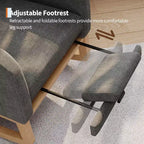 COZONY Fauteuil à bascule moderne aux couleurs Morandi, avec poche latérale, chaise planeur rembourrée en lin, fauteuil à bascule d'appoint de 136 kg pour salon et chambre de bébé