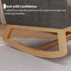 COZONY Fauteuil à bascule moderne aux couleurs Morandi, avec poche latérale, chaise planeur rembourrée en lin, fauteuil à bascule d'appoint de 136 kg pour salon et chambre de bébé